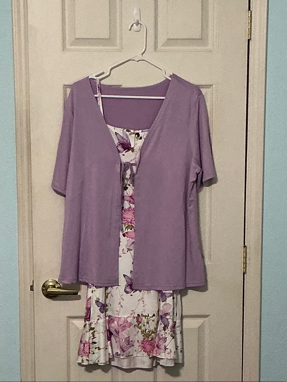 Lilac Two-Piece Floral Dress Set